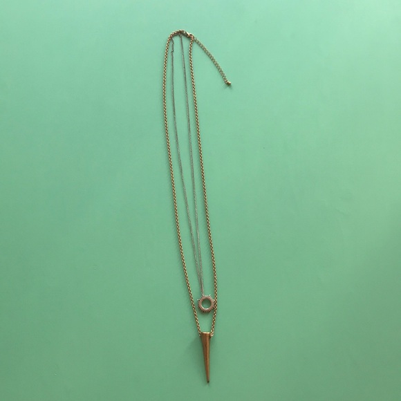 Necklace- silver and gold long necklace - Picture 3 of 4